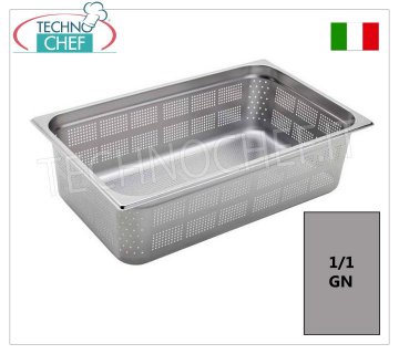 Bacinelle Forata Gastronorm 1/1 in acciaio inox, dim.mm.530x325