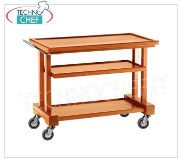 FORCAR - CARRELLO DI SERVIZIO in LEGNO MASSELLO, 3 PIANI