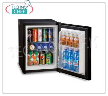 Frigor minibar  per Hotel, TERMOELETTRICO, da Incasso o Libera Istallazione, 65 W, - lt 40, classe  A+ ,  mod. TP40N Frigor minibar per camera albergo, TERMOELETTRICO,  classe A+, capacità 40 lt, temperatura +8°/+14°C, V.230/1, Kw.0,065, Peso 18 Kg, dim.cm.40,5x44,3x54,5h