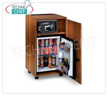 Technochef - Frigor Minibar per camera albergo con mobile e vano portaoggetti, lt.40, Frigor minibar per camera albergo inserito in mobile con vano portaoggetti,  capacità 40 lt, temperatura +8°/+14°C, V.230/1, Kw.0,06-0,075, Peso 40 Kg, dim.mm.947x500x495h