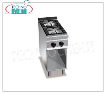 TECHNOCHEF - CUCINA a GAS 2 FUOCHI su VANO a GIORNO, Kw.10,5, Mod.G7F2M CUCINA a GAS 2 FUOCHI su VANO a GIORNO, BERTO'S, Linea MACROS 700, Serie HIGH POWER, potenza termica Kw.10,5, Peso 38 Kg, dim.mm.400x700x900h