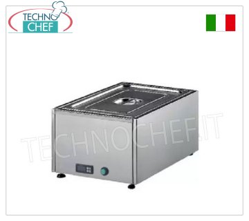 Technochef - BAGNOMARIA ELETTRICO da TAVOLO, Capacità 1 x GN 1/1, mod.357.A Bagnomaria elettrico da tavolo, capacità 1 bacinella GN 1/1 - h 150 mm (esclusa), termostato digitale 30-90°C, V.230/1, Kw.1,5, dim.mm.590x430x300h