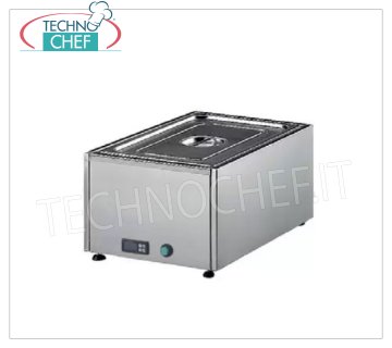 Technochef - BAGNOMARIA ELETTRICO da TAVOLO, Capacità 1 x GN 1/1, mod.357.A Bagnomaria elettrico da tavolo, capacità 1 bacinella GN 1/1 - h 150 mm (esclusa), termostato digitale 30-90°C, V.230/1, Kw.1,5, dim.mm.590x430x300h