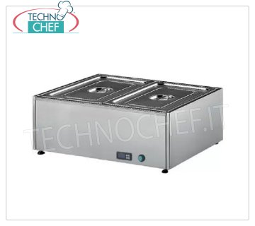 Technochef - BAGNOMARIA ELETTRICO da TAVOLO, Capacità 2 x GN 1/1, mod.358.A Bagnomaria elettrico da tavolo, capacità 2 bacinelle GN 1/1 - h 150 mm (escluse), termostato digitale 30-90°C, V.230/1, Kw.2,00, dim.mm.700x580x300h