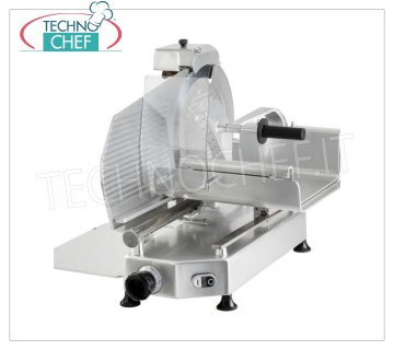 TECHNOCHEF -  AFFETTATRICE VERTICALE per CARNE, lama Ø 300 mm, Professionale, Affettatrice verticale con carrello carne, lama diametro 300 mm, in lega d'alluminio, completa di affilatoio lama fisso,V 230/1, Kw 0,300, Peso 34 Kg, dim.mm.550x530x550h