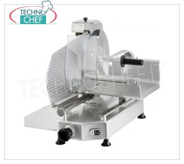 TECHNOCHEF - AFFETTATRICE VERTICALE per CARNE, lama Ø 330 mm, Professionale, Affettatrice verticale con carrello carne, lama diametro 330 mm, in lega d'alluminio, completa di affilatoio lama fisso, V 230/1, Kw 0,300, Peso 35 Kg, dim.mm.550x530x550h