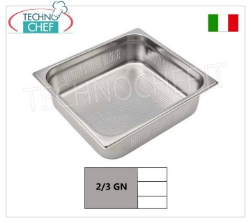Bacinelle Forata GN 2/3 in acciaio inox, dim.mm.353x325