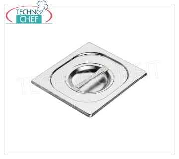 Coperchio inox 18/10 con presa maniglia per bacinella GN 1/6