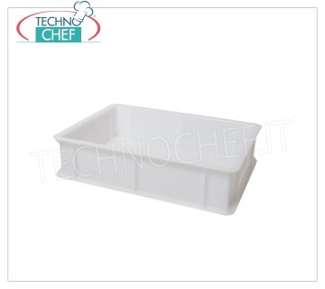 Cassette per Impasti-pagnotte pizza da cm 40x30x10h, colore Bianco Cassetta portapagnottine-impasti pizza, impilabile in polietilene alimentare, colore Bianco, dim.mm.400x300x100h