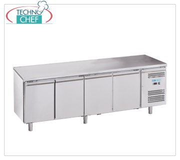 Forcold - Tavolo Refrigerante, Temp.-18°/-22°C, 4 Porte, con Monoblocco, Sistema plug-in, Classe E, mod.M-GN4100BT-FC