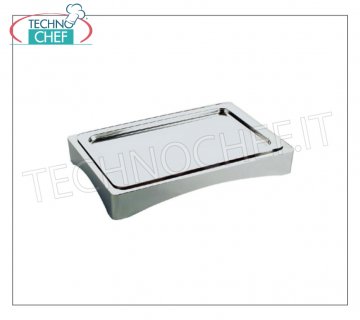 Vassoio refrigerato con cupola (NON INCLUSA) Vetrina refrigerata con base in acciaio inox, set 4 pezzi (esclusa cupola), dimensioni cm 56,5x36x8,5h