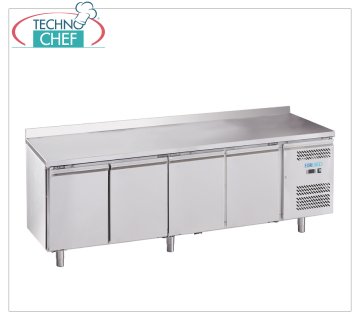 Forcold - Tavolo Refrigerante, Temp.-18°/-22°C, 4 Porte ed Alzatina, con Monoblocco, Sistema plug-in, Classe E, mod.M-GN4200BT-FC