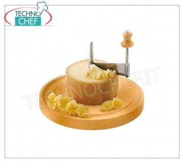 Grattugie Manuali Girolla - Grattugia rotatoria formaggio in acciaio inox, con base in legno, diametro mm 220, altezza mm 160