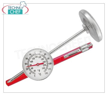 Termometri a spillone per arrosti Termometro a spillone per arrosti, range da 0° a +120°C, divisione 1°C, diametro quadrante 5 cm