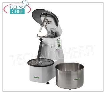 Fimar - Impastatrice a Spirale da 50 Kg con Testa sollevabile e Vasca estraibile, mod.50CNS Impastatrice a spirale da 50 Kg con testa sollevabile e vasca estraibile da lt.62, V.400/3, Kw.2,2, Peso 209 Kg, dimensioni mm.920x530x940h