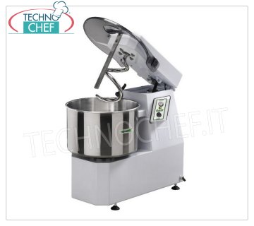 Fimar - Impastatrice a Spirale da 50 Kg con Testa sollevabile e Vasca fissa, 2 VELOCITA' - V. 400/3, mod. 50FN Impastatrice a spirale da 50 Kg con testa sollevabile e vasca fissa da lt.62 -  V.400/3, Kw.2,2, Peso 209 Kg, dimensioni mm.920x530x940h