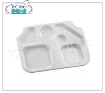 Vassoio a Scomparti Maxi Trapezoidale in Polistirene Vassoio a scomparti maxi trapezoidale in polistirene, colore bianco, 6 capienti vani, dim.mm.450x320 - Prezzo UNITARIO - Articolo acquistabile in CONFEZIONE da 20 pezzi