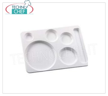 Vassoio a Scomparti Maxi Rettangolare in Polistirene Vassoio a scomparti maxi rettangolare in polistirene, colore bianco, 6 capienti vani, dim.mm.450x320 - Prezzo UNITARIO - Articolo acquistabile in CONFEZIONE da 15 pezzi