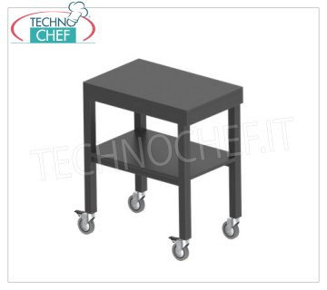Carrelli di servizio in legno Carrello di serivizio in legno laccato nei colori di serie, con 2 piani, portapiatti scorrevole a scomparsa, portata max Kg.30, dim.mm.700x450x840h
