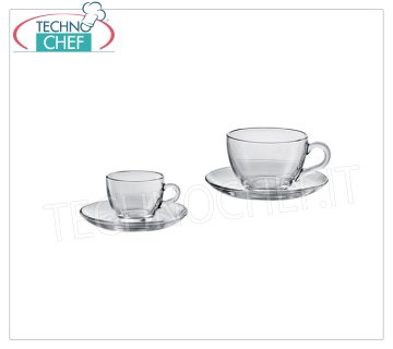 Tazze caffè - cappuccino in vetro TAZZA CAFFE' CON PIATTO, PASABAHCE, Linea Basic