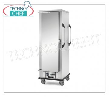 Mantenitore di temperatura, Carrello CALDO, Ventilato per 18 GN 2/1 o 36 GN 1/1 Carrello CALDO di MANTENIMENTO con RISCALDAMENTO VENTILATO, 1 Porta, Capacità 18 TEGLIE Gastro-Norm 2/1, 0 36 TEGLIE Gastro-Norm 1/1, PASSO fra le GUIDE mm 77, V. 230/1, Kw 2,0, dim.mm.812x860x1995h
