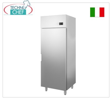 Technochef - Armadio Frigo 1 Porta, Professionale, Inox, lt.700, Temp.0°/+8°C, Ventilato, Classe C Armadio Frigorifero 1 porta, lt.700, temp.0°/+8°C, Ventilato, Ecologico in Classe C, Gas R290, V.230/1, Kw 0,238, dim.mm.720x800x2020h