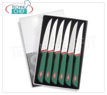 Sanelli - CONFEZIONE COLTELLI COSTATA PROFESSIONALI 6 PZ PREMANA, Mod.903606 Confezione 6 coltelli costata, Linea PREMANA PROFESSIONAL, con lama semirigida, seghettata e appuntita, lunghezza 6 cm.