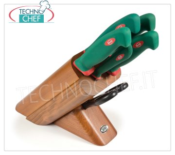 Sanelli - CEPPO 5 COLTELLI e FORBICI, LECK CILIEGIO - Linea PREMANA PROFESSIONAL - 931606