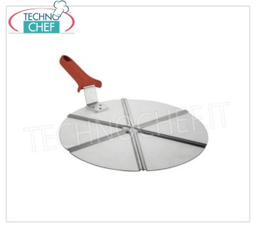 TECHNOCHEF - Piatto Spicchio per Pizza in Alluminio, con manico, Ø 31 cm, Mod.942/30 Vassoio pizza in alluminio, con manico, per taglio a 6 spicchi, diametro cm 31.