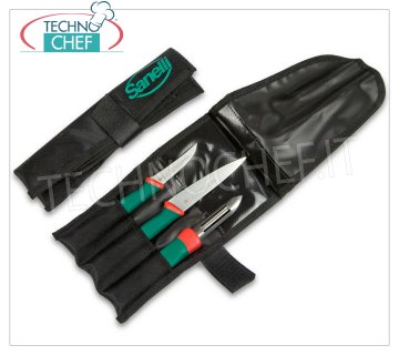 Sanelli - ROTOLO CUOCO TASCABILE 3 COLTELLI PROFESSIONALI  PREMANA, Mod.980603