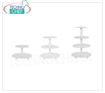 Alzate per torta Alzata torta 2 piani in plastica bianca, Diametro Cm.34-23