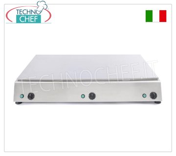 TECHNOCHEF - Cuocipiadina Elettrico Professionale da Banco, 6 piadine Ø 30 cm, Mod. 999.16354 Cuocipiadina ELETTRICO con piastra in acciaio inox 430, modello per 6 piadine da diam.300, con controllo termostatico, V.380/3+N, W.3x2500, dim.mm.1070x800x150h