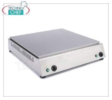 TECHNOCHEF - Scalda Piadina Elettrico Professionale da Banco, 4 piadine Ø 30 cm, Mod.999.1645 Scaldapiadina ELETTRICO con piastra in acciaio inox 430 per 4 piadine da diam.300, con controllo termostatico, V.380/3+N, W.2x1700, dim.mm.760x800x150h