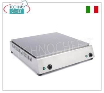 TECHNOCHEF - Cuocipiadina Elettrico Professionale da Banco, 4 piadine Ø 30 cm, Mod. 999.1635 Cuocipiadina ELETTRICO con piastra in acciaio inox 430 per 4 piadine da diam.300, con controllo termostatico, Trifase V.400/3, Kw 2,5+2,5, dim.mm.760x800x150h