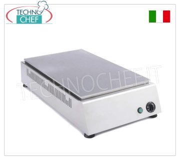 TECHNOCHEF - Cuocipiadina Elettrico Professionale da Banco, 2 piadine Ø 30 cm, Mod.999.1636 Cuocipiadina ELETTRICO con piastra in acciaio inox 430 per 2 piadine da diam.300, con controllo termostatico, Monofase V.230/1, Kw 2,5, dim.mm.420x800x150h