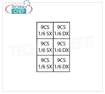 TECHNOCHEF - Set 6 Cestelli 1/6 per cuocipasta, Mod.9CP4 Set 6 Cestelli 1/6 per Cuocipasta Linea 900