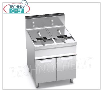 TECHNOCHEF - FRIGGITRICE a GAS su MOBILE, 2 VASCHE INDIPENDENTI da lt.20+20, Mod.9GL20+20M FRIGGITRICE a GAS su MOBILE, BERTOS, Linea MAXIMA 900, Serie TURBO, 2 VASCHE INDIPENDENTI da lt.20+20, potenza termica Kw.35,00, Peso 95 Kg, dim.mm.800x900x900h