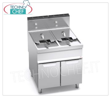 TECHNOCHEF - FRIGGITRICE a GAS su MOBILE, 2 VASCHE INDIPENDENTI da lt.20+20, Mod.9GL20+20M FRIGGITRICE a GAS su MOBILE, BERTOS, Linea MAXIMA 900, Serie TURBO, 2 VASCHE INDIPENDENTI da lt.20+20, potenza termica Kw.35,00, Peso 95 Kg, dim.mm.800x900x900h