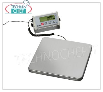 Technochef - BILANCIA ELETTRONICA DIGITALE 60 Kg, Mod.A300068 Bilancia elettronica digitale da tavolo con display mobile, portata max 60 Kg, divisione 20 gr, dim.mm.320x300x42h