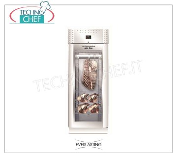 ARMADIO FROLLATURA CARNE, Inox, 1 Porta Vetro, carico max Kg 150, mod. STG MEAT 700 VIP Everlasting - ARMADIO Frollatura-Maturazione  Carne, Mobile INOX 304, 1 PORTA con VETRO, Gas Refrigeranti  Ecologici, Temp. +0°/+10° C, ﻿Capacità Max Kg. 150, Dim. mm 750x850x2080h