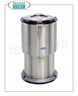 Lavaverdure-Lavacentrifughe Centrifuga per verdure in acciaio inox, capacità 55 litri, carico produzione 8 Kg, velocità 450 giri/min, V.400/3, Kw.0,25, Peso 110 Kg, dim.mm.550x630x940h