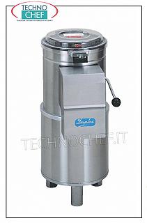 Pelapatate Pelapatate inox, capacità produttiva 280 Kg/h, carico patate 8 Kg, V.400/3, Kw.0,37, Peso 50 Kg, dim.mm.380x600x890h