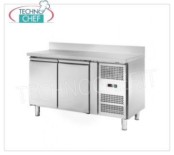 Tavolo Frigor 2 Porte con Alzatina, Temp.-2°/+8°C, lt.228, Ventilato, Classe C, mod.AKS2204TN Tavolo Banco Refrigetato 2 PORTE con alzatina, Professionale, Linea SNACK, Temp.-2°/+8°C, capacità 228 litri, refrigerazione ventilata, ECOLOGICO in Classe C, Gas R290, V.230/1, Kw.0,22, Peso 88 Kg, dim.mm.1360x600x950h