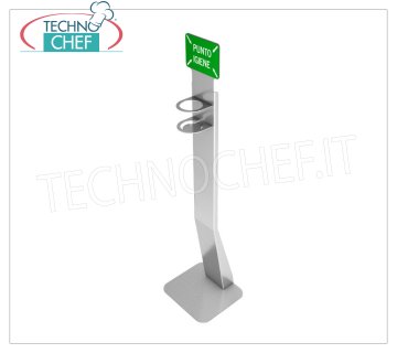 Technochef - Piantana Porta Dispenser Gel Igienizzante Disinfettante Mani Piantana Colonnina porta dispenser per gel igienizzante disinfettante mani, realizzata in acciaio verniciato, peso 10 kg, dimensioni mm.320x320x1300h.