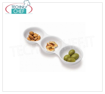 TOGNANA - ANTIPASTIERA 3 SCOMPARTI, FINGER FOOD, Collezione Party, Cm.23