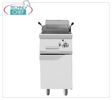 Technochef - GRIGLIA a PIETRA LAVICA su MOBILE, Kw.7,00 GRIGLIA a PIETRA LAVICA su MOBILE, Linea 700, potenza termica Kw 7,00, dim.mm.400x700x1085h