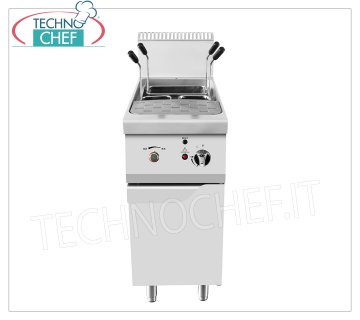 Technochef - CUOCIPASTA a GAS su MOBILE, 1 VASCA da lt.24 CUOCIPASTA a GAS su MOBILE, Linea 700, 1 vasca inox da lt.24, cestelli inox inclusi, potenza termica Kw.10,00, dim.mm.400x700x1085h,