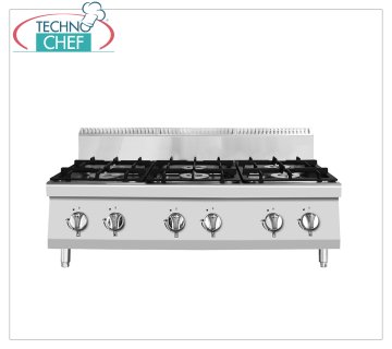 Technochef - CUCINA a GAS 6 FUOCHI da BANCO, Kw.31,5