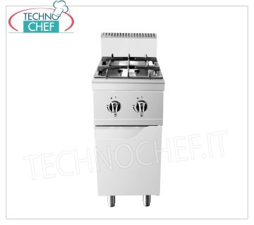 Technochef - CUCINA a GAS 2 FUOCHI su MOBILE, Kw.19,00