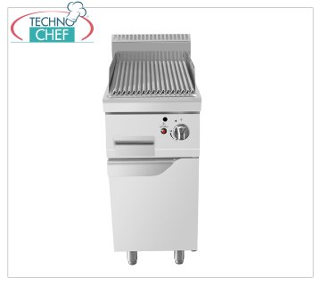 Technochef - GRIGLIA a PIETRA LAVICA su MOBILE, Kw.9,00 GRIGLIA a PIETRA LAVICA su MOBILE, Linea 900, potenza termica Kw 9,00, dim.mm.400x900x1140h